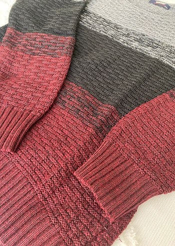 Renk Bloklu Erkek Triko Kazak - Görsel 3