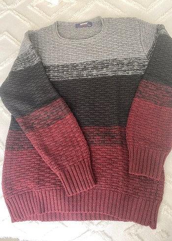 Renk Bloklu Erkek Triko Kazak - Görsel 2