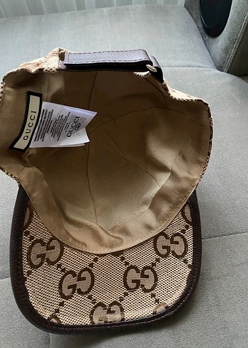 Bej Vintage Tarz Gucci Şapka - Görsel 2