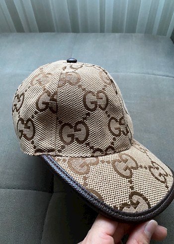 Bej Vintage Tarz Gucci Şapka - Görsel 4