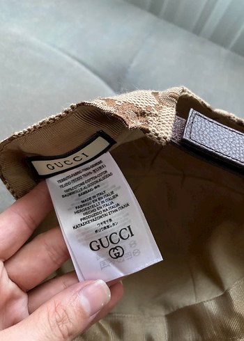 Bej Vintage Tarz Gucci Şapka - Görsel 3