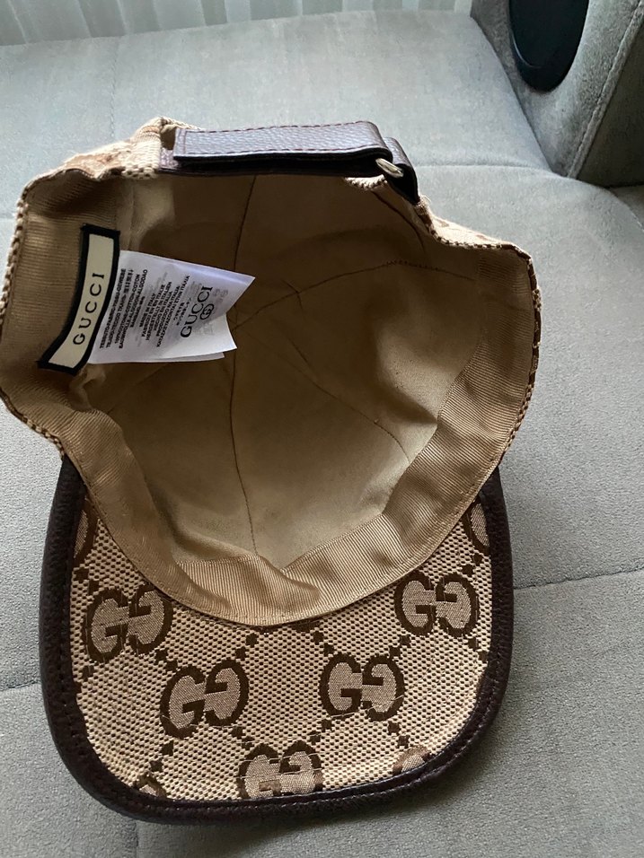 Bej Vintage Tarz Gucci Şapka - Görsel 2