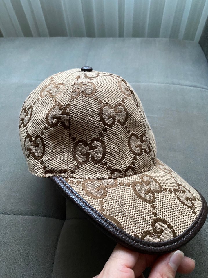 Bej Vintage Tarz Gucci Şapka - Görsel 4