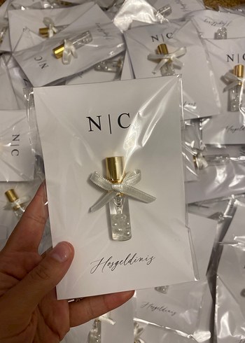 Beyaz Parlak Mini Hediye Şişesi - Görsel 2