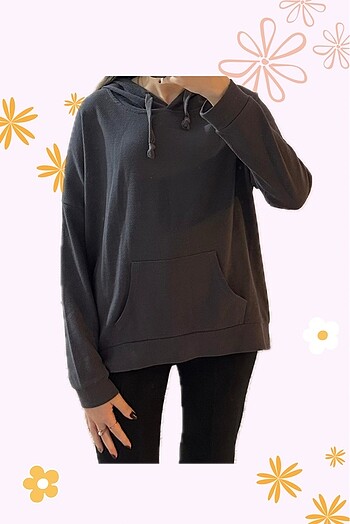Antrasit gri asimetrik sweatshirt