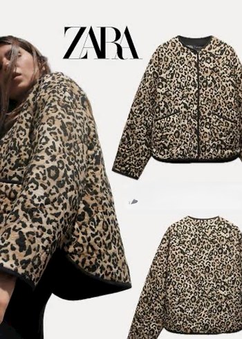 Leopar Desenli Kadın Kışlık Ceket
