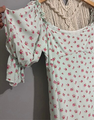 l Beden yeşil Renk Mint yeşili var elbise
