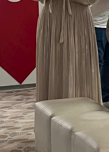 Diğer Bej Piliseli Uzun Kollu Bohem Nişan nikah Elbisesi
