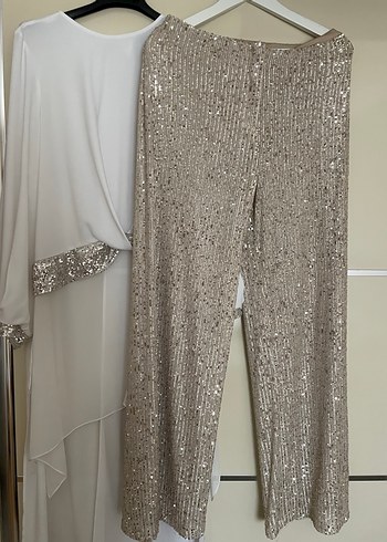 Uzun Kollu Beyaz Drapeli Kadın Elbise - Görsel 2