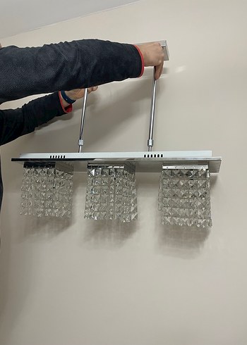 Beyaz Kristal Detaylı Modern Avize - Görsel 3