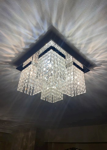 Beyaz Kristal Detaylı Modern Avize - Görsel 8