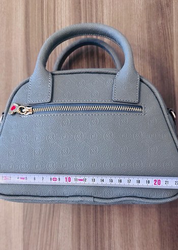 Gri Deri Kadın Çanta - Görsel 3