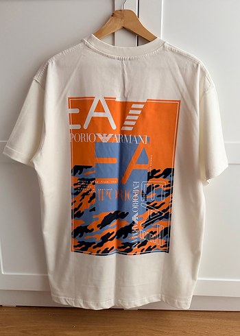 EA7 Baskılı Beyaz Erkek Tişört - Görsel 2