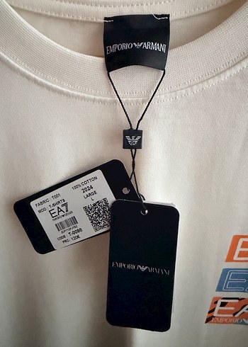 EA7 Baskılı Beyaz Erkek Tişört - Görsel 4