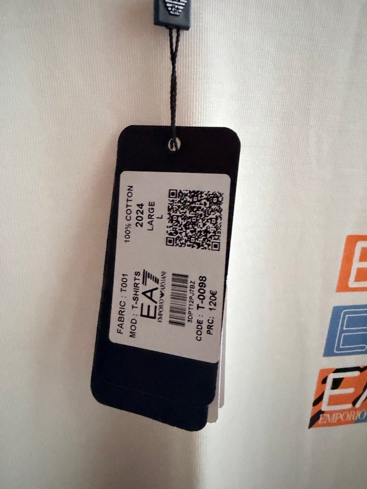 EA7 Baskılı Beyaz Erkek Tişört - Görsel 3