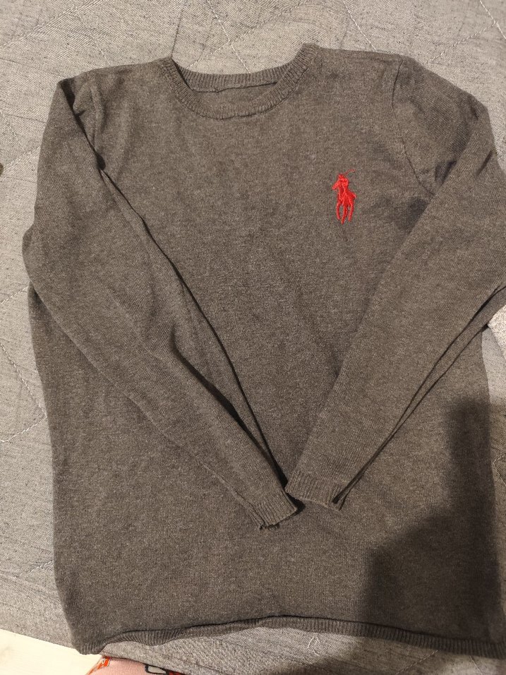 Gri Erkek Yün Kazak, Uzun Kollu, İnce Kesim - Görsel 2