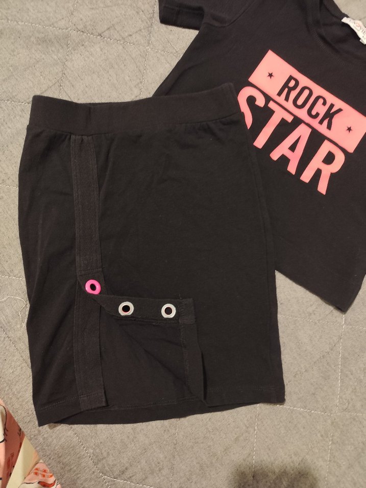 Kız Çocuk Siyah Rock Punk Tişört - Görsel 2