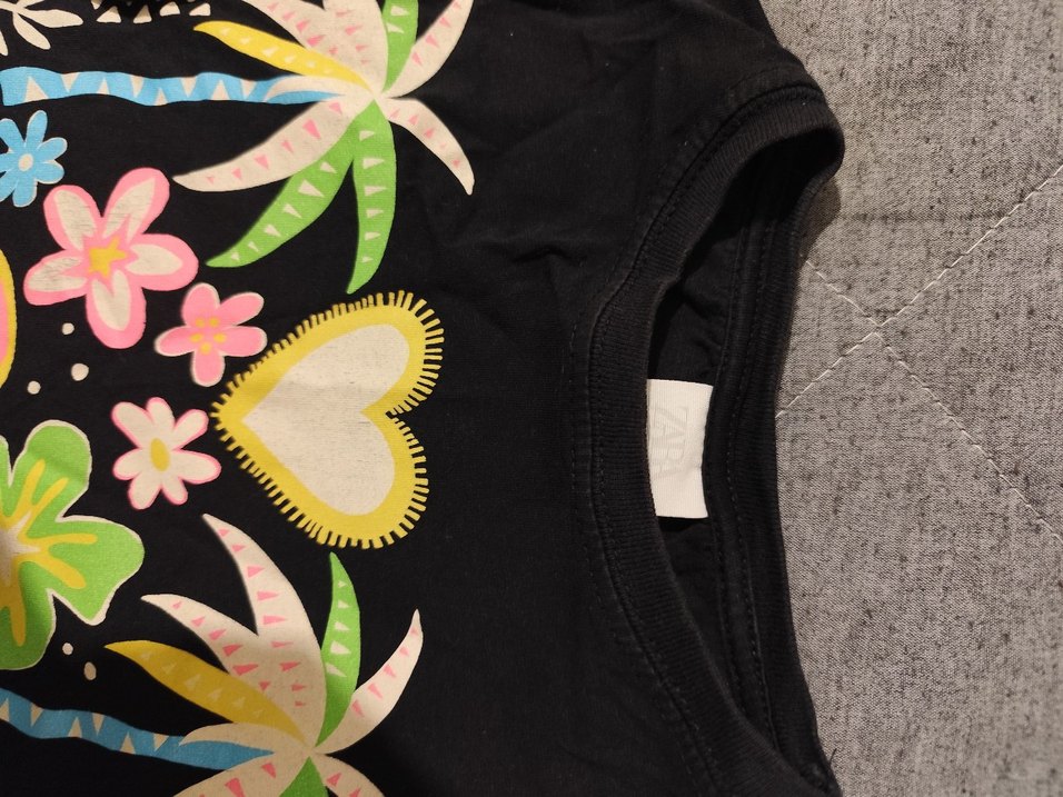 Kız Çocuk Çok Renkli Baskılı Kısa Kollu Tişört - Görsel 3