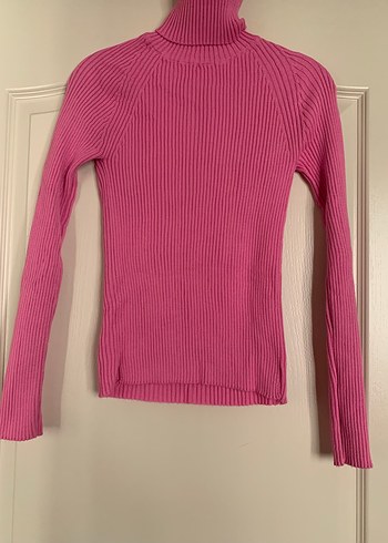Pembe Kadın Balıkçı Yaka Triko Kazak