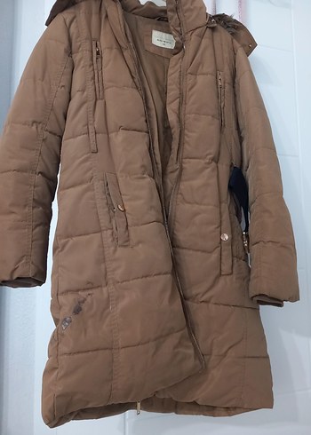 Kadın Bej Kürklü Midi Kışlık Mont - Görsel 3