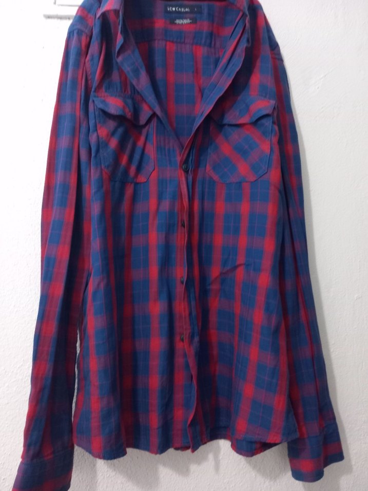 Bordo Kareli Uzun Kollu erkek Gömlek - Görsel 2