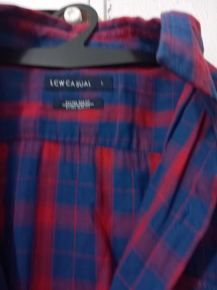 Bordo Kareli Uzun Kollu erkek Gömlek - Görsel 3