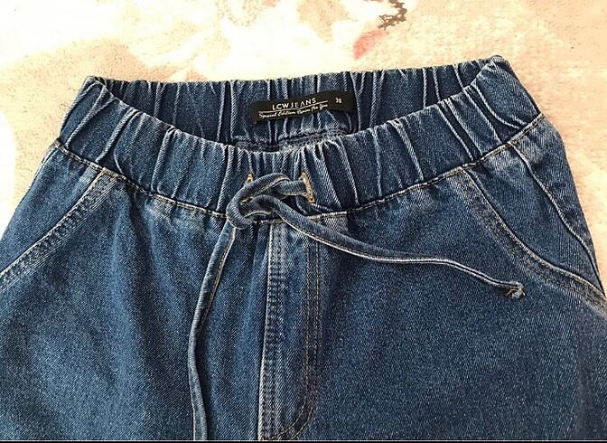 38 Beden lacivert Renk Jeans bağlamalı pantolon