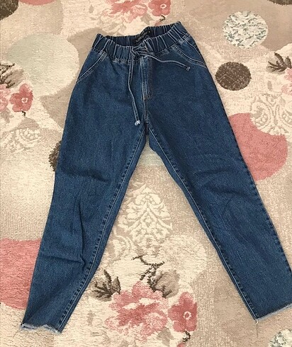 Jeans bağlamalı pantolon