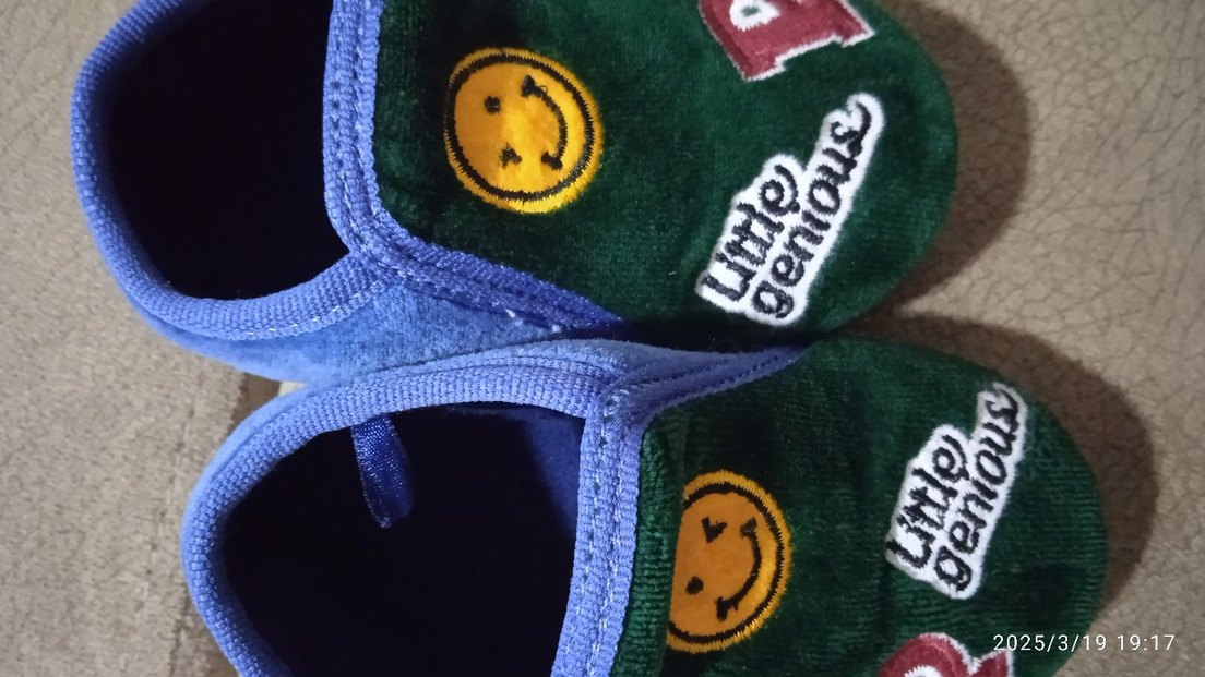 Renkli Erkek Çocuk Ev Terliği Velcro - Görsel 4