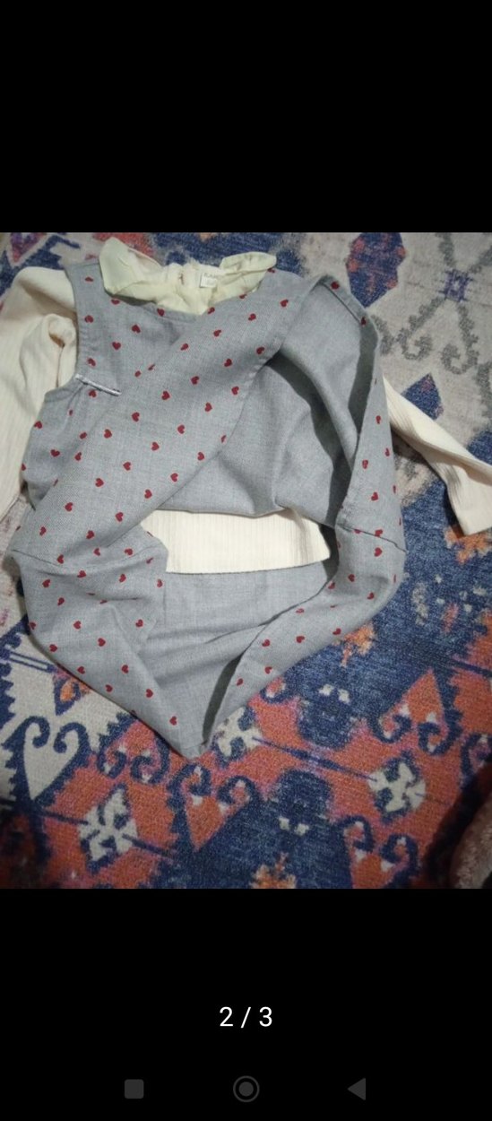 Uzun Kollu Pamuklu Kız Elbisesi - Görsel 2