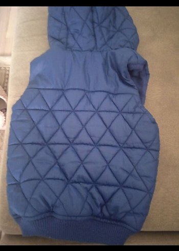 Kapüşonlu Fermuarlı Erkek Çocuk Mavisi Yelek - Görsel 4