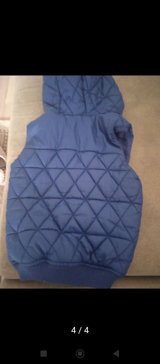 Kapüşonlu Fermuarlı Erkek Çocuk Mavisi Yelek - Görsel 4