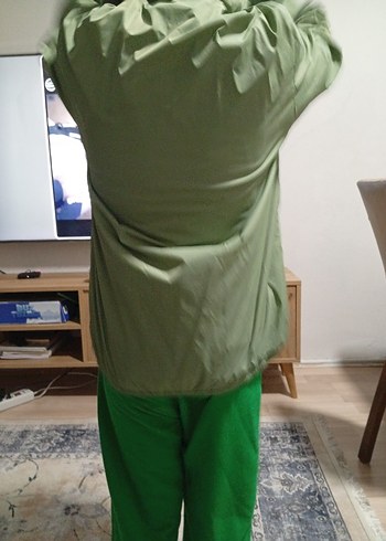 Erkek Haki Midi Yağmurluk Fermuarlı - Görsel 8