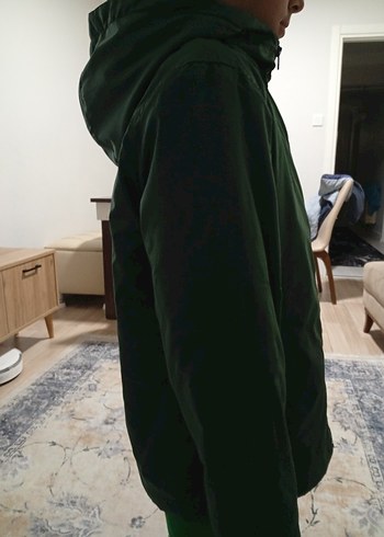 Yeşil Erkek Fermuarlı Yağmurluk - Görsel 2