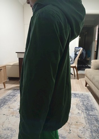 Yeşil Erkek Fermuarlı Yağmurluk - Görsel 9