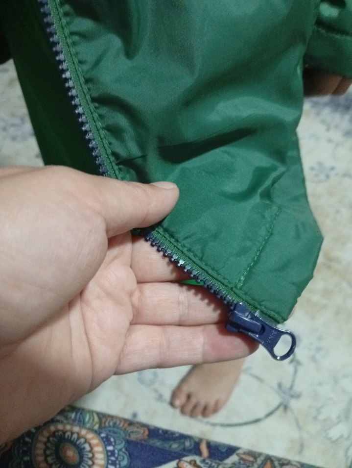 Yeşil Erkek Fermuarlı Yağmurluk - Görsel 4