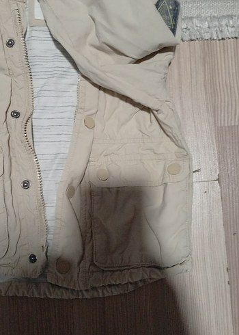 Bej Kapüşonlu Düğmeli Erkek Çocuk Ceketi - Görsel 3