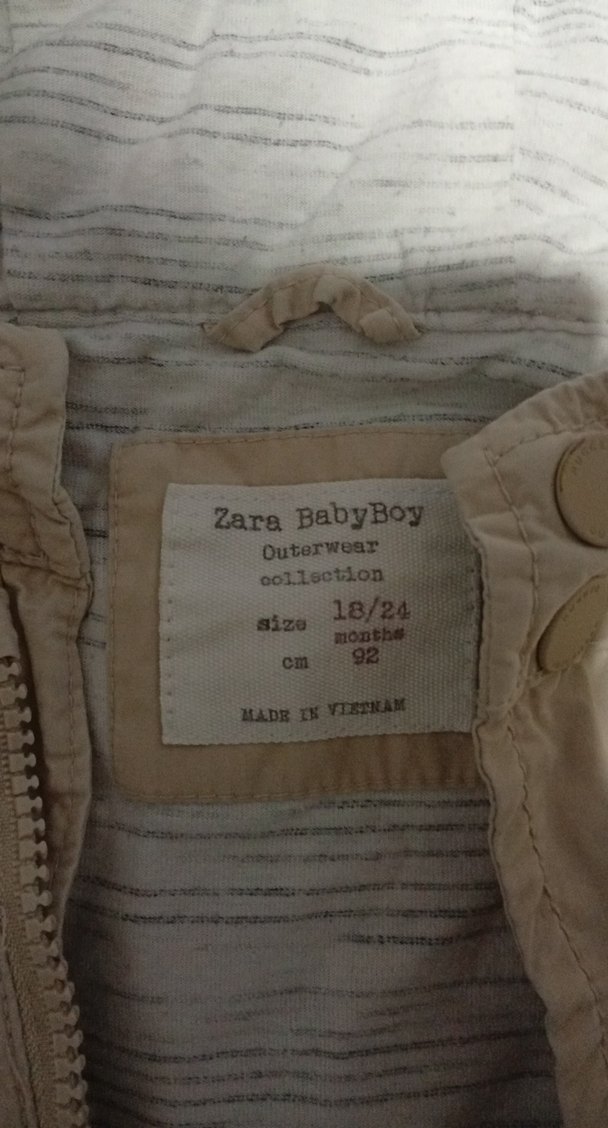 Bej Kapüşonlu Düğmeli Erkek Çocuk Ceketi - Görsel 2