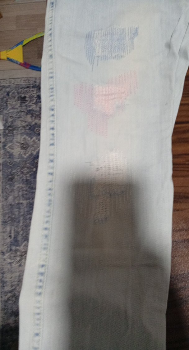 Bej Düğmeli Gevşek Kesim çocuk Kot Pantolon - Görsel 3