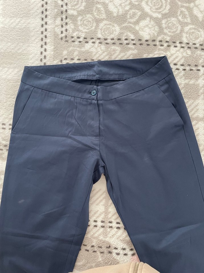 Kadın Lacivert Normal Kesim Kumaş Pantolon - Görsel 2