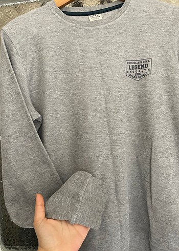 Gri Baskılı Erkek Sweatshirt - Görsel 3