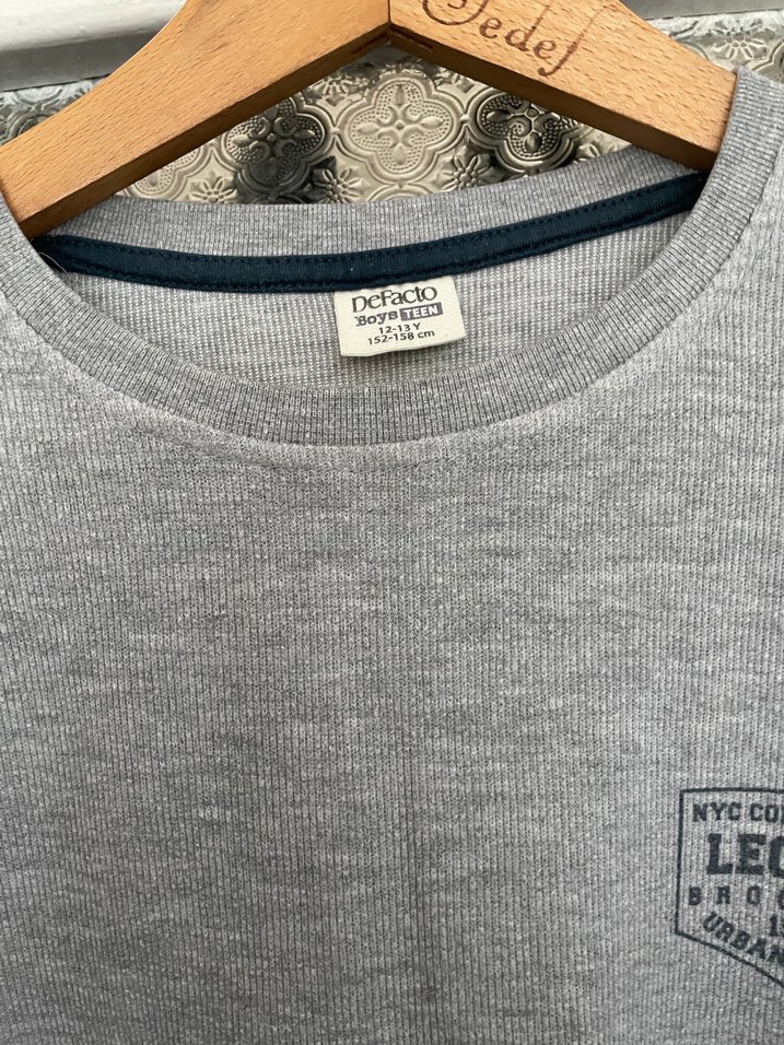 Gri Baskılı Erkek Sweatshirt - Görsel 2