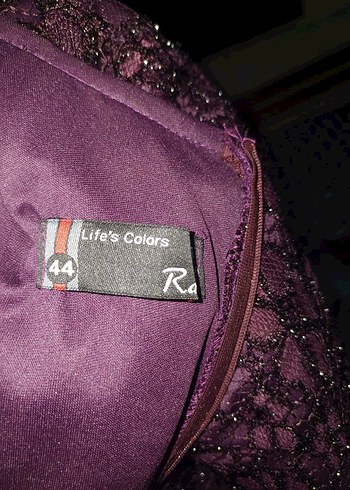 Uzun Mor Gotik Drape Detaylı Kadın Tesettür Abiye - Görsel 7