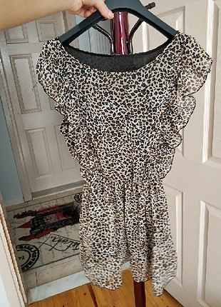 leopar şifon bluz 