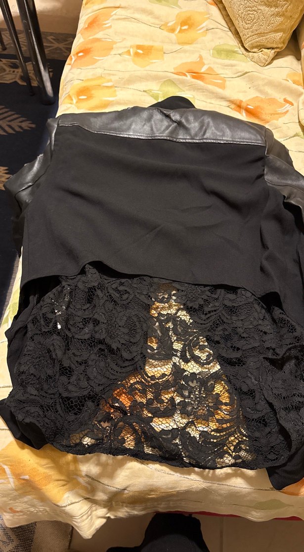 Dantel Detaylı Siyah Fitted Uzun Tuxedo Ceket - Görsel 5