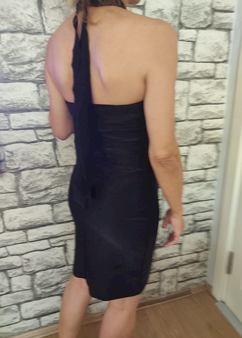 Abiye Siyah Drapeli Gotik Midi Elbise