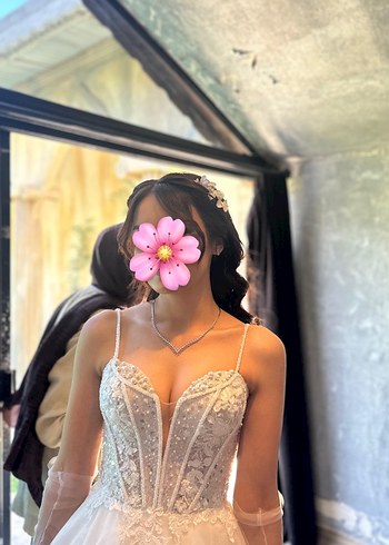 İnce Askılı Bohem A Kesim Gelinlik - Görsel 2