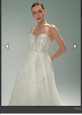 İnce Askılı Bohem A Kesim Gelinlik - Görsel 4