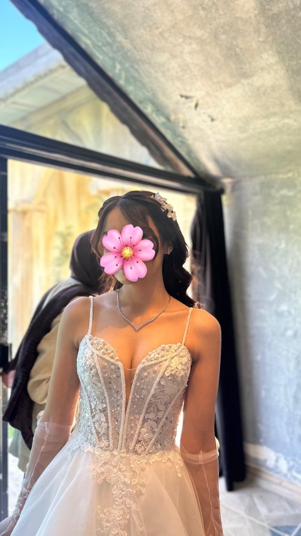 İnce Askılı Bohem A Kesim Gelinlik - Görsel 2