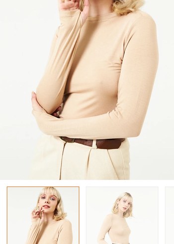 Bej parmak detaylı body - Görsel 2